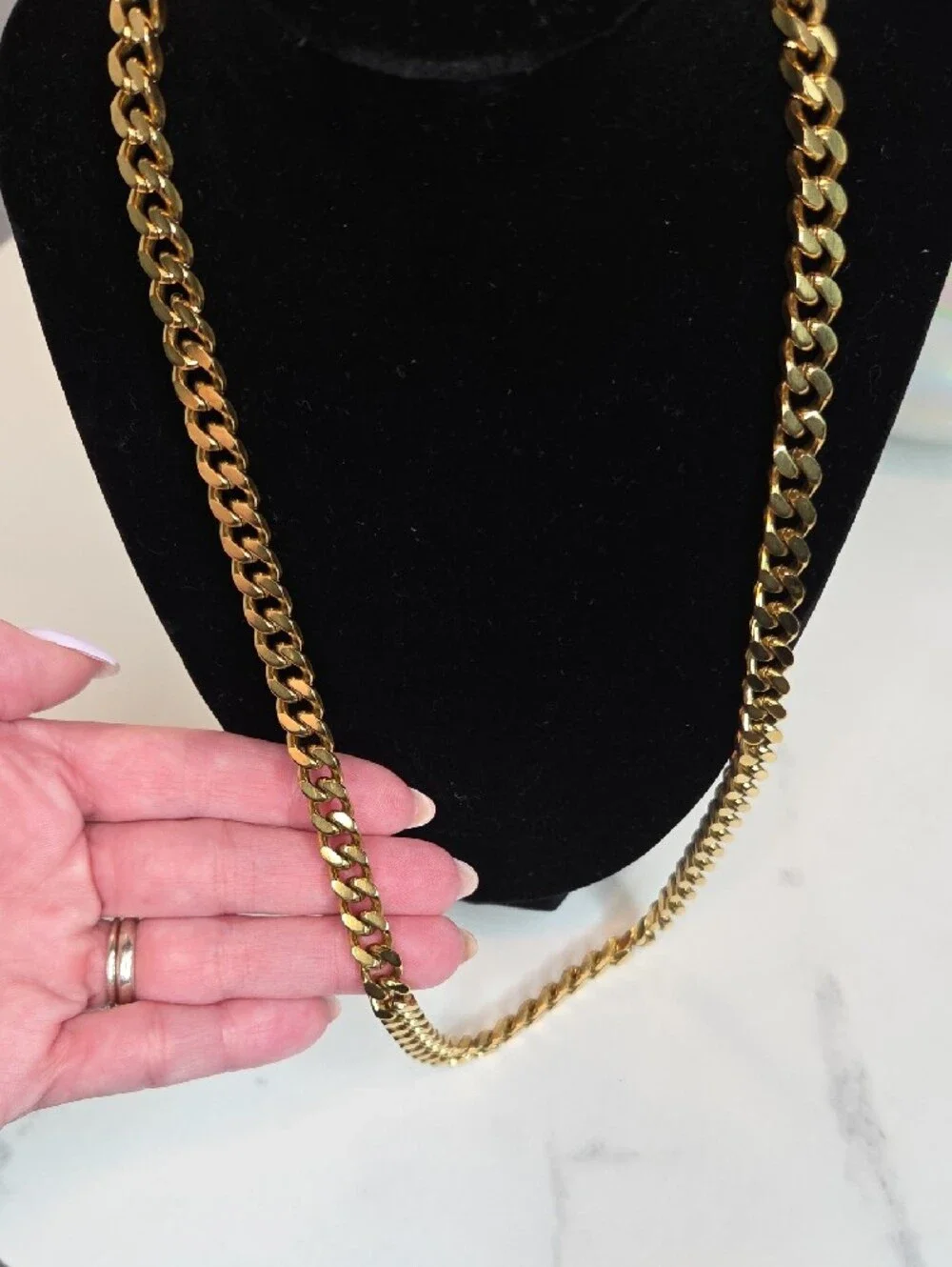 Men's Heavy Gold Cuban Link Chain - Stainless Steel Jewelry